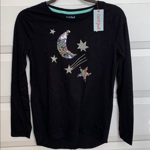 NWT long sleeve flipping sequin too